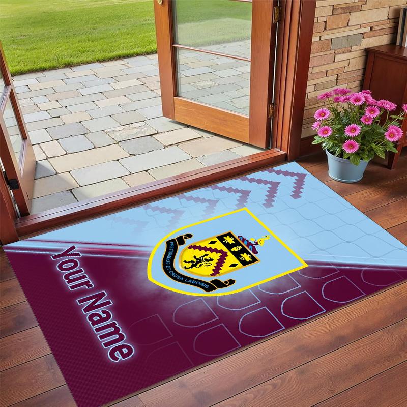 Crystal Velvet Rug Custom Name Text, Soft Non Slip Floor Mat Home DecorBurnley Football