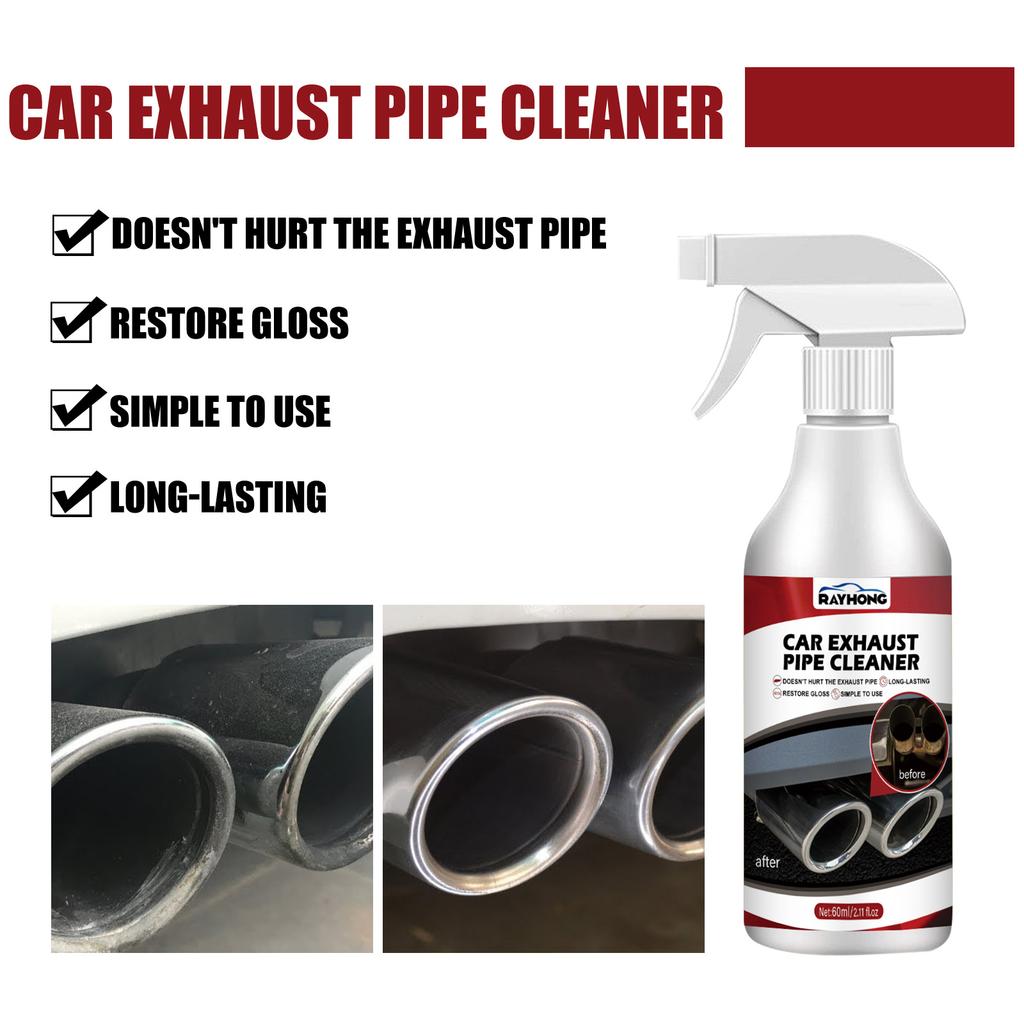 Exhaust Pipe Cleaner Spray Heavy Duty Rust Remover Car Motorcycle Muffler Carbon Deposit Cleaner Anti Smoke Engine Polish 60ml