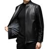 Autumn and Winter New Men's Leather Jacket Leather Jacket Business Casual Stand-up Collar Fleece Thickened Windproof Youth Leather Jacket