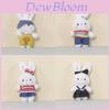 Cute Bunny Plush Toy With Overalls For Car Rearview Mirror Decor