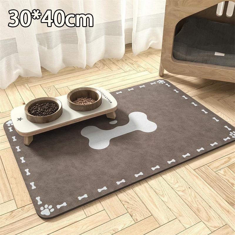 Waterproof Quick Dry Diatomaceous Earth Pet Mat Non Slip Rubber Back Absorbent Placemat for Pet Feeding Bowl