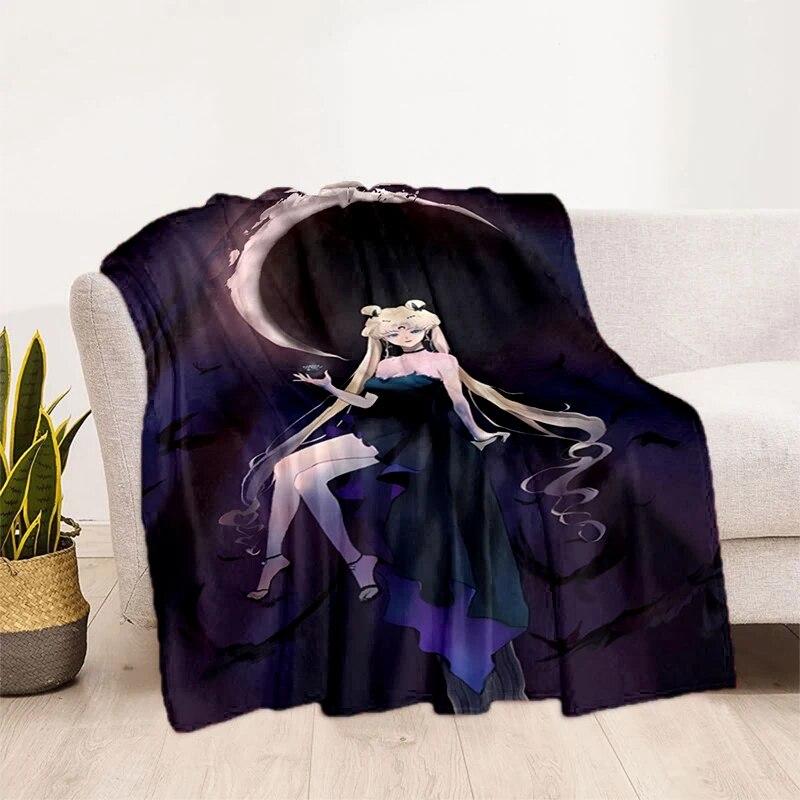 Deka s potiskem Sailor Moon Pretty Soldier Ultra lehká měkká plyšová deka z flanelu na rozkládací pohovku Pohovka Kancelářské dárky