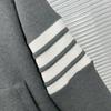 Unisex Oversized Hooded Zip-Up Sweatshirt Winter Thick Cotton Pullover With 4-Stripe Detail