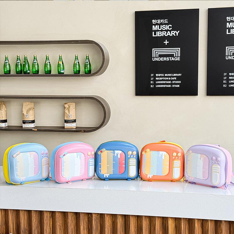 School BagsNew hard shell children's bag foreign style cute TV 3D three-dimensional eggshell school bag children's back