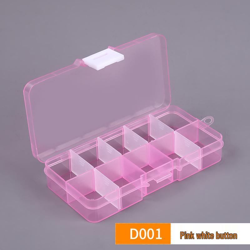 Compact 10-Compartment Transparent PP Storage Box with Lid for Jewelry & Tools
