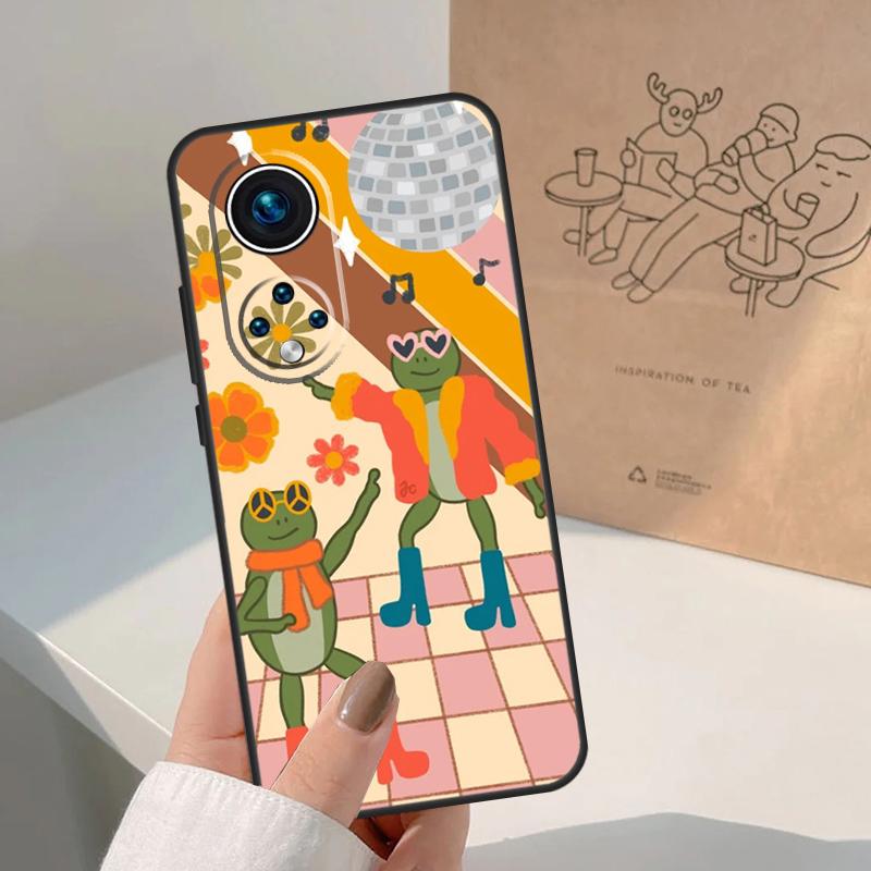 Frong Froggy Art Groovy Hippie Case For Honor Magic 5 6 7 Lite 8 Pro Honor 400 200 Pro X9c X9b X9a X8a X8b 50 70 90 Cover
