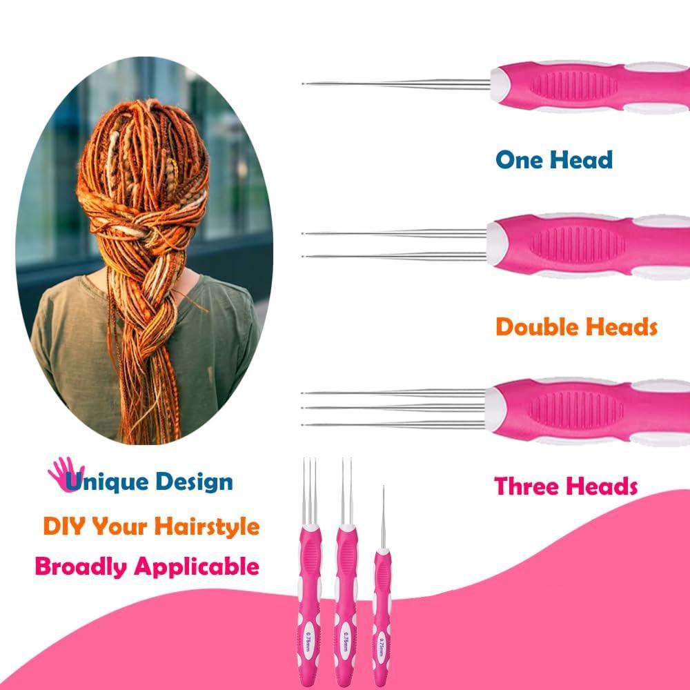6Pcs/Set Durable Hook Needle Hair Extension Wig Making Kit Micro Hook  for Hair Braid Making
