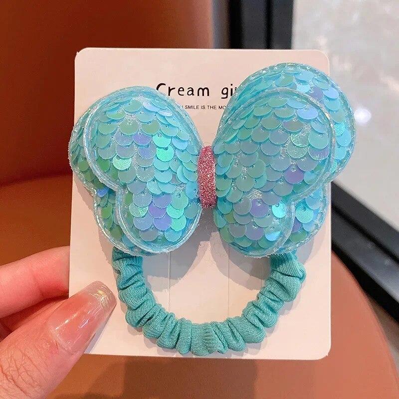 1pc Laser Sequins Bow Hair Clips Girls Children Headdress Bangs Side Duckbill Clip Sweet Cute Hair Styling Accessories Hairbands