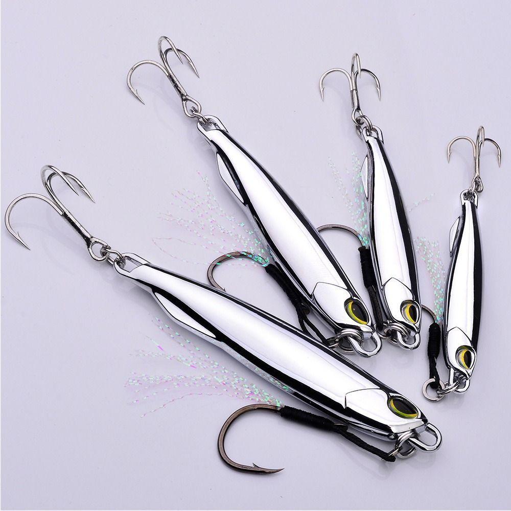 Electroplate Metal Jig Bait 10g-80g Spoon Spinner Bait Artificial Hard Fish Lure  Perch