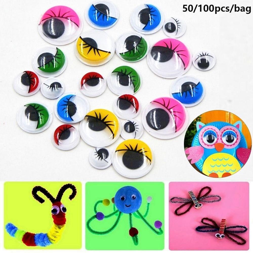 50/100pcs/bag Plastic Dolls Activity Eyes with Eyelashes DIY Kindergarten