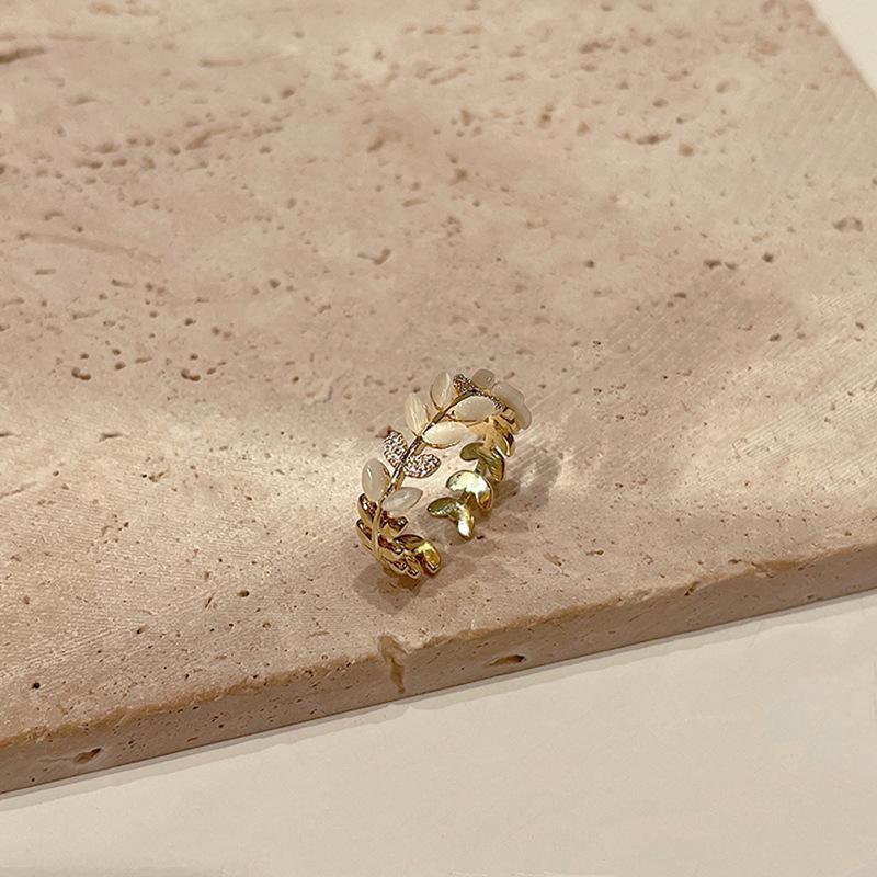 Fashion Personality Niche Design Premium Sense Tulip Female Summer Tide Ring Hypoallergenic Casual Everyday Dainty Minimalist Size Adjustable Ring
