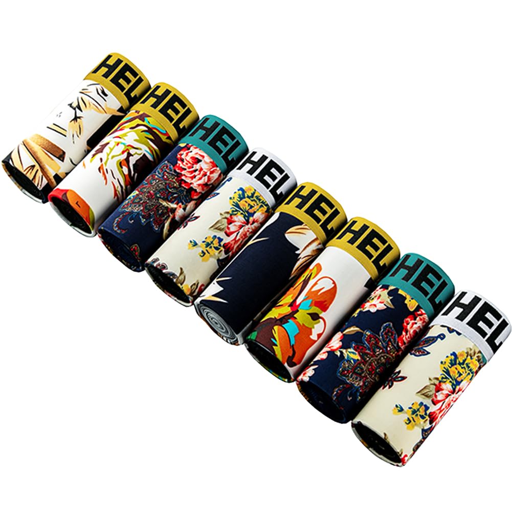 FLYSKY Men's 8-Piece Boxer Brief Set, Low-Rise