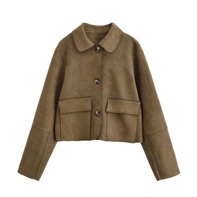 Women's Fashionable Zippered Long-Sleeved Loose-Fit Jacket
