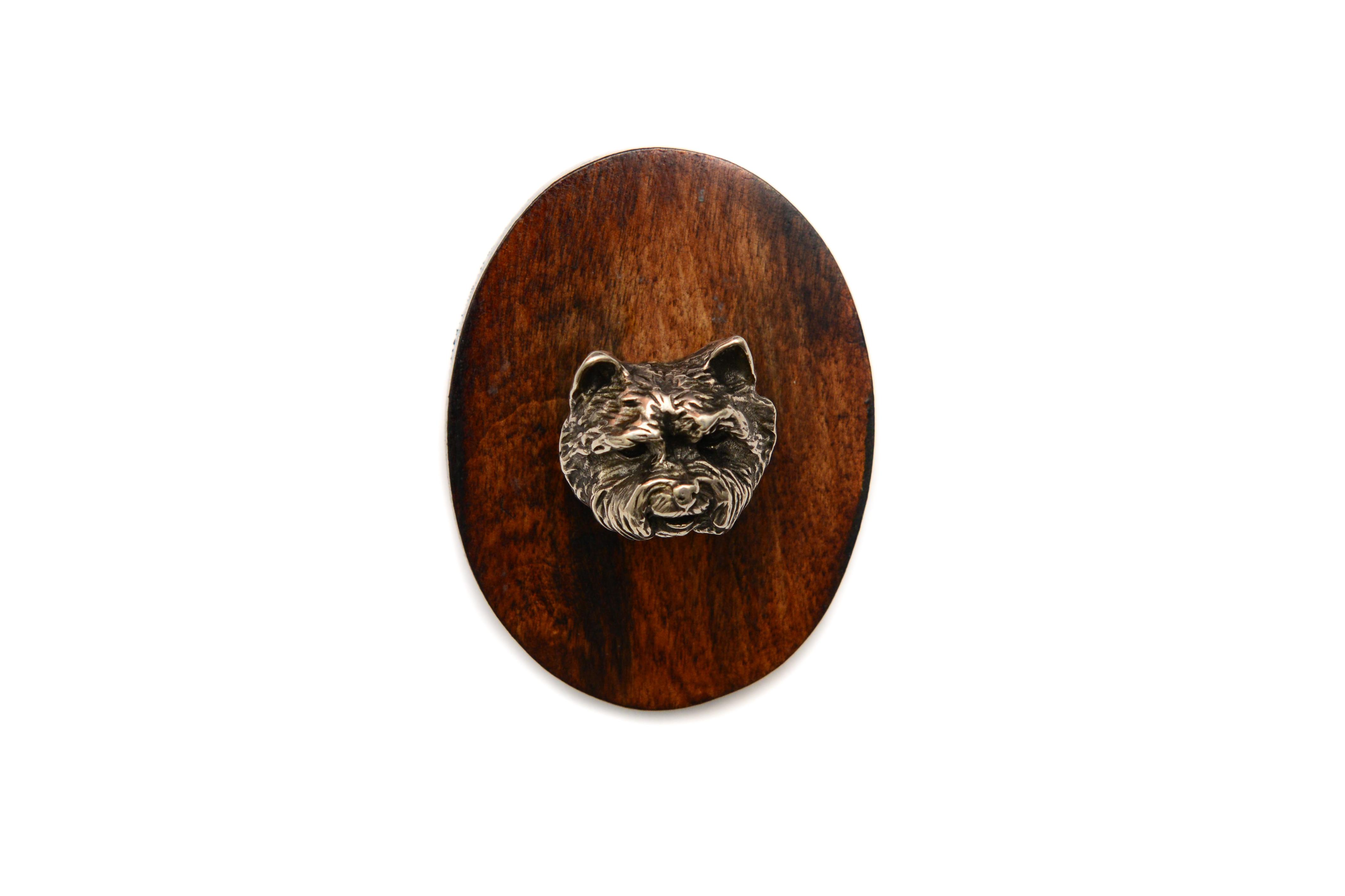 

West Highland White Terrier, Westie, Westy I - Dog show brooch, starter number clip, dog pin by Art-Dog коричневий