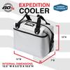 AO Coolers Carbon Soft Insulated Cooler for Outdoor and Fishing Japanese 12-Pack Cooler, Silver, 11L, Stain-Resistant, Lightweight, Box/Bag