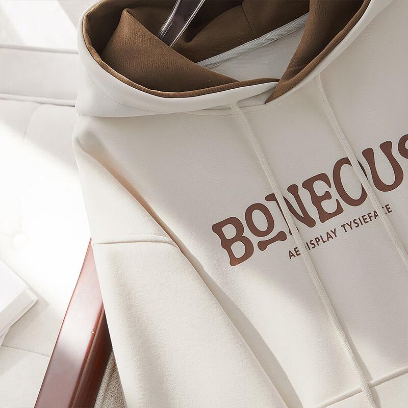 Women's Letter Print Drawstring Hooded Sweatshirt