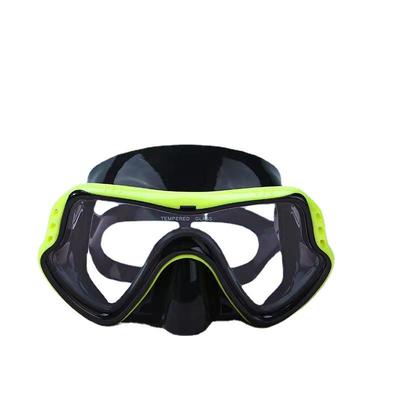 Vollständiges Trockenschnorchelset: Silikonmaske mit großem Rahmen & Taucherbrille für Erwachsene und Kinder