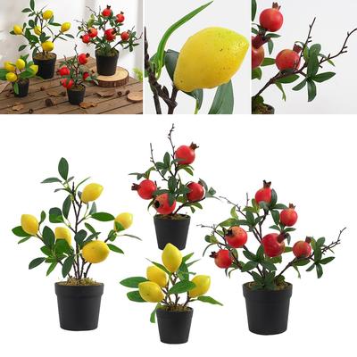 Artificial Plants Bonsai Fruit Tree Potted for Home Wedding Room Decor Flower Fake Fruit Potted Plants
