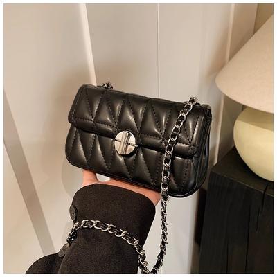 Dámská kabelka z umělé kůže, malá čtvercová kabelka, řetízková kabelka, crossbody kabelky, vysoce kvalitní korejská móda