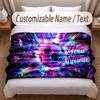 Soccer Theme Soft Blanket Personalized Custom Name Text Print Warm Blanket Home Sofa Bedroom Decor