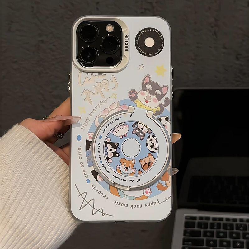 Applicable to Apple 17 mobile phone case, new anti-drop iphone17promax silicone mobile phone case, cute record puppy.