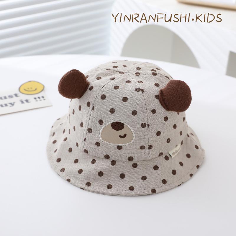 Baby Hat Spring and Autumn Thin Style Cute Cartoon Sun Protection Fisherman Hat Boy and Girl Baby Baby Baby Age Basin Hat Day