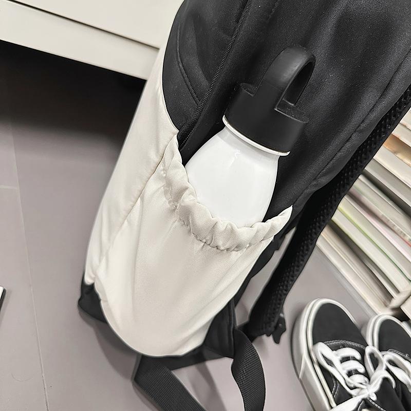 Student Schoolbag Men's Large Capacity Backpack Contrast Color Lightweight Women's Backpack