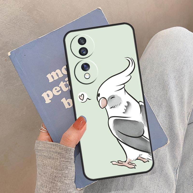 Cartoon Animal Chubby Cockatiel Case For Honor Magic 8 7 6 5 Pro Cover For Honor 400 200 X9c X9b X9a X8a X8b 50 70 90 Lite