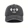 Baseballkappe mit Kurzhantel-Aufdruck für männliche und weibliche Fitnessbegeisterte, Outdoor-Freizeit-Lauf-Sport-Sonnenschutzmütze