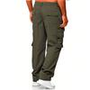 Men's Casual Multi Pocket Loose Straight Leg Workwear Pants