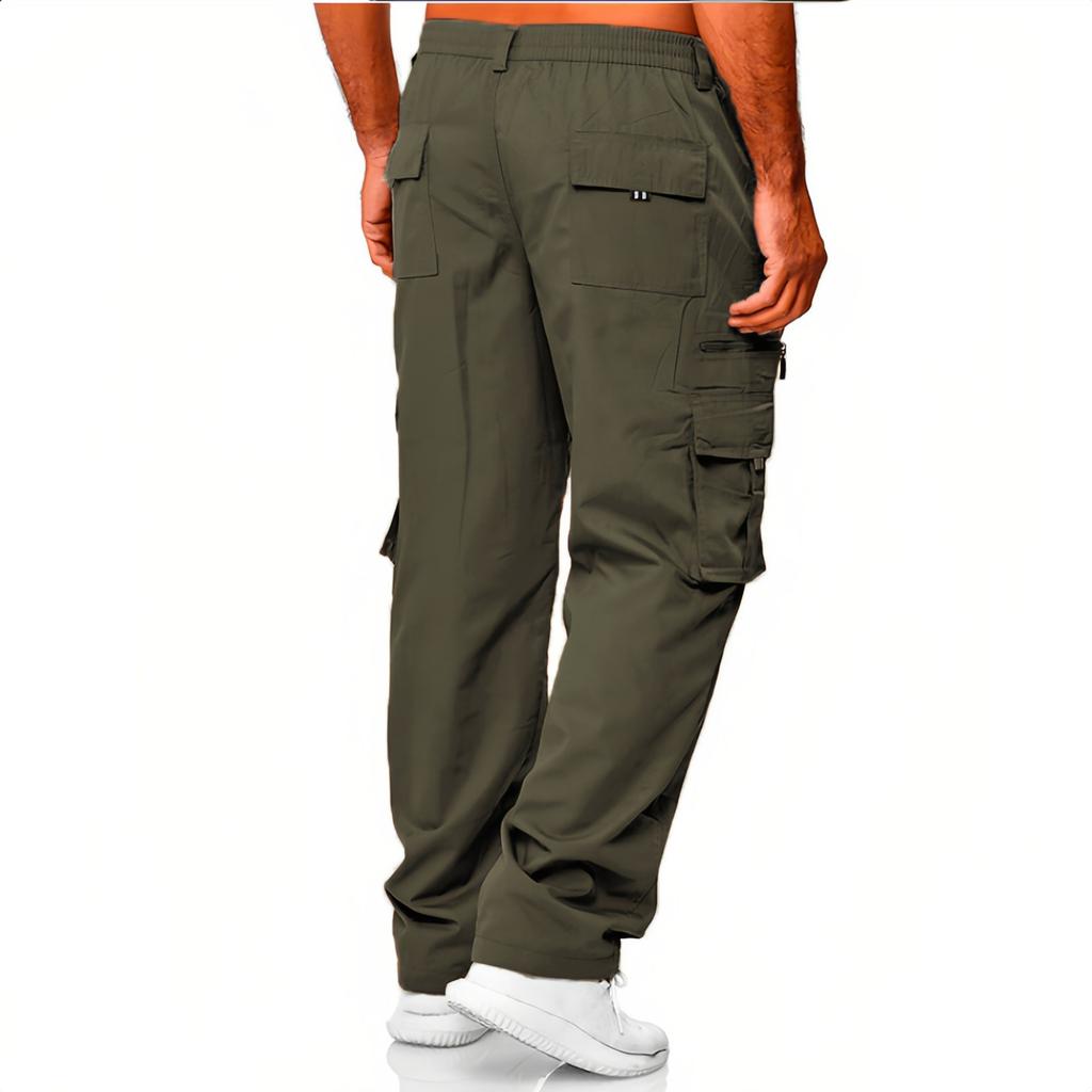 Men's Casual Multi Pocket Loose Straight Leg Workwear Pants