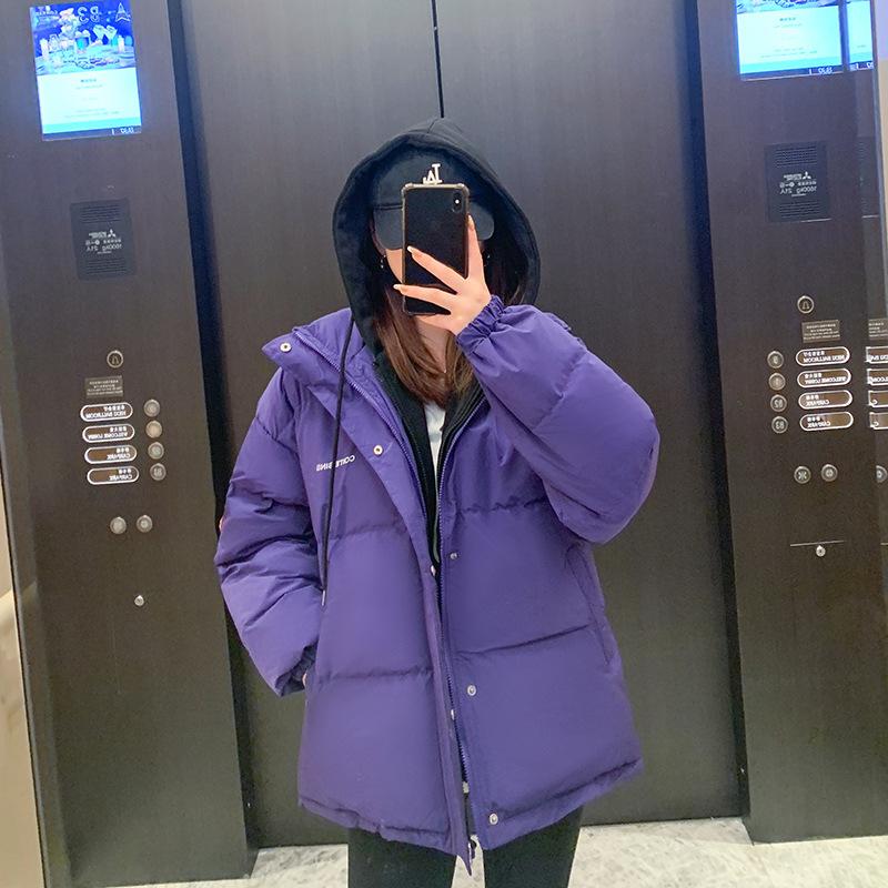 Girls' fake two-piece splicing cotton clothes, hooded thickened cotton-padded clothes, casual jackets, offline entities can be mixed