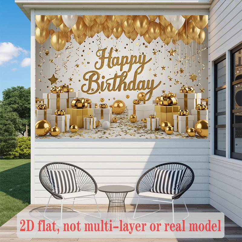 Confetti Birthday Backdrop 1pc - Polyester Party Decor