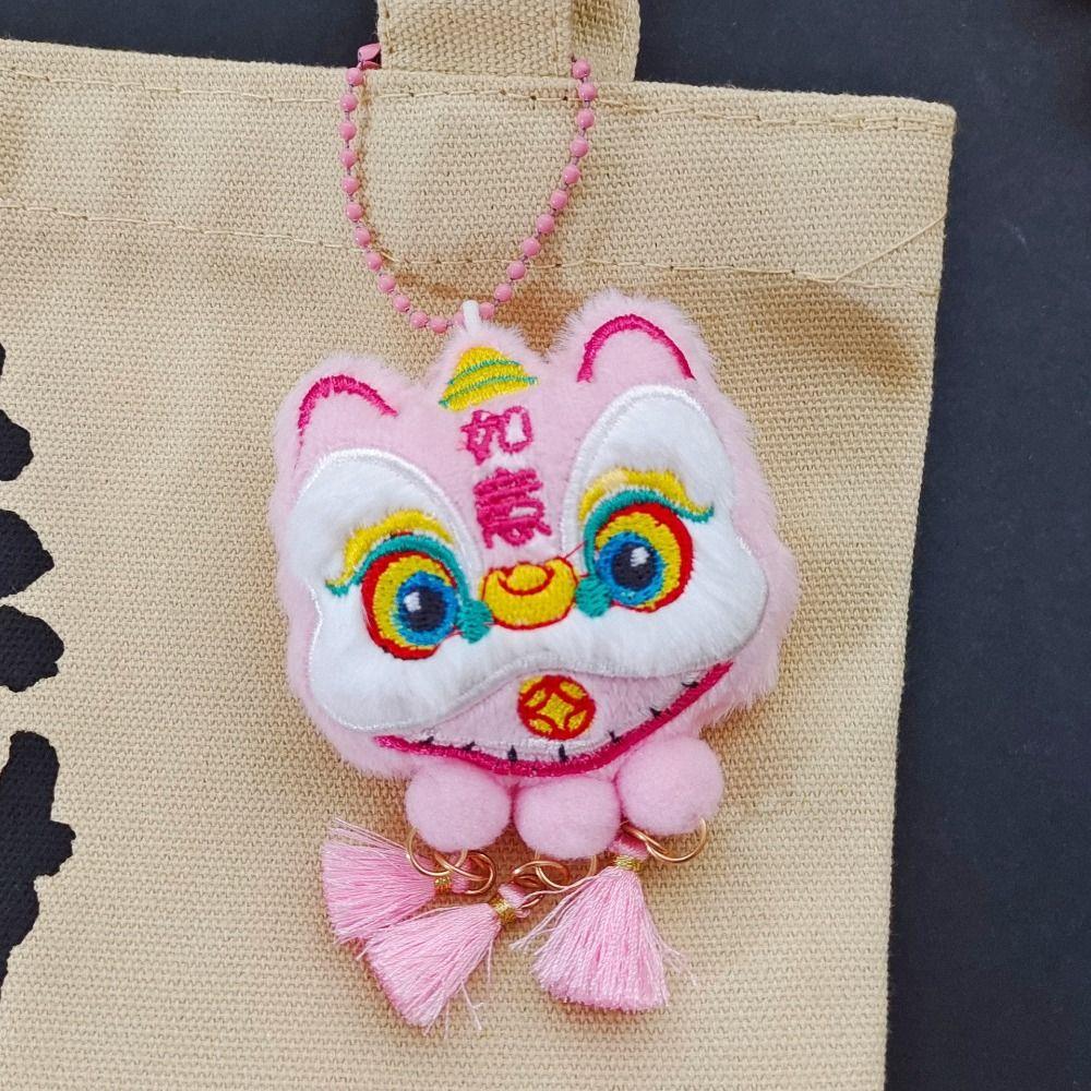 Year of Horse Lion Dance Tassels Pendant Chinese Style New Year Zodiac Plush Doll Car Interior