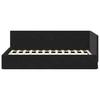 L shaped bed frame with headboard black 100 cm x 200 cm velvet