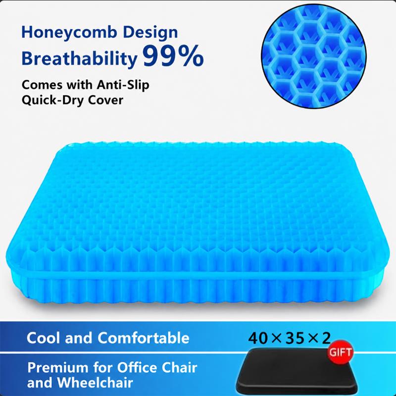 Gel Seat Cushion for Long Sitting Extra Thick Gel Cushion for Wheelchair Soft Chair Pads Cushions Tailbone Pain Relief Cushion