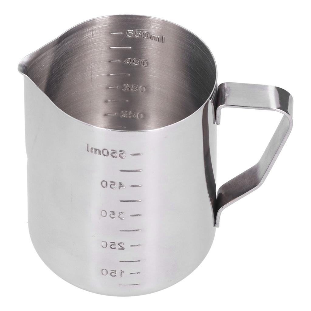Milk Frothing Jug Mug Stainless Steel Foam Making Coffee Pitcher with Measuring Scale for Home Party Bar550ML