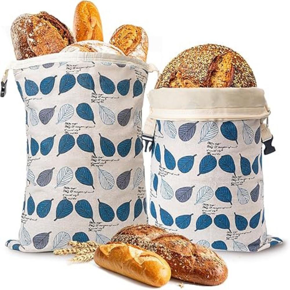 Reusable Beeswax Bread Bags Beeswax Coated Cotton Bread Storage Bags 43*33cm Zipper Closure Fresh-Keeping Bread Bags Freezer Use