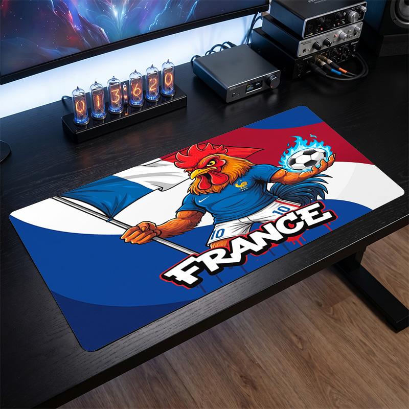 Tappetino Mouse Scudo Calcio Francia, Tappetino da Scrivania Esteso in Gomma Antiscivolo per Gaming Ufficio Laptop Regalo per Fan