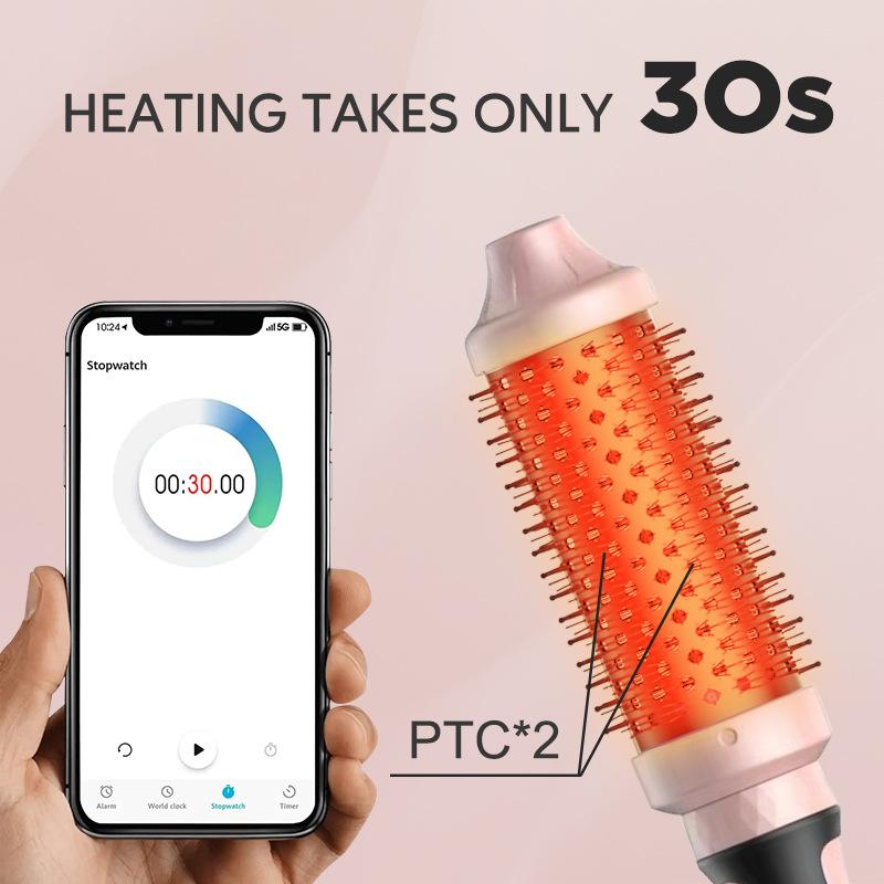 Infrared Thermal Brush Ceramic Curling Iron Heated 45mm Round Brush Professional Electric Hair Curler Comb Hairdressing Tool