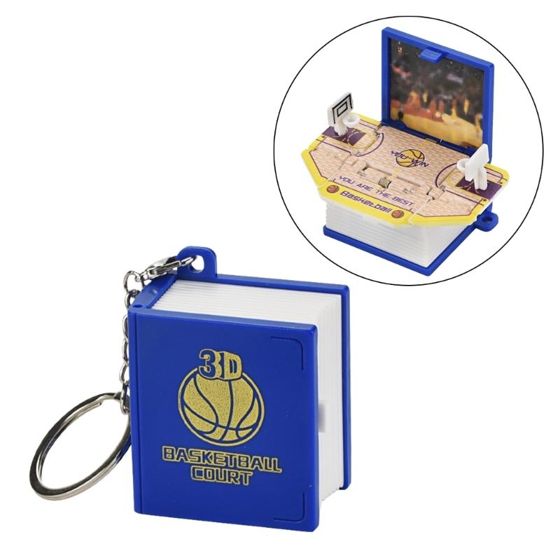 

3D Mini Football Basketball Fold Book Keychain Toys Anxiety Stress Relief Toys Sensory Toys Birthday Gift Backpack Keychain