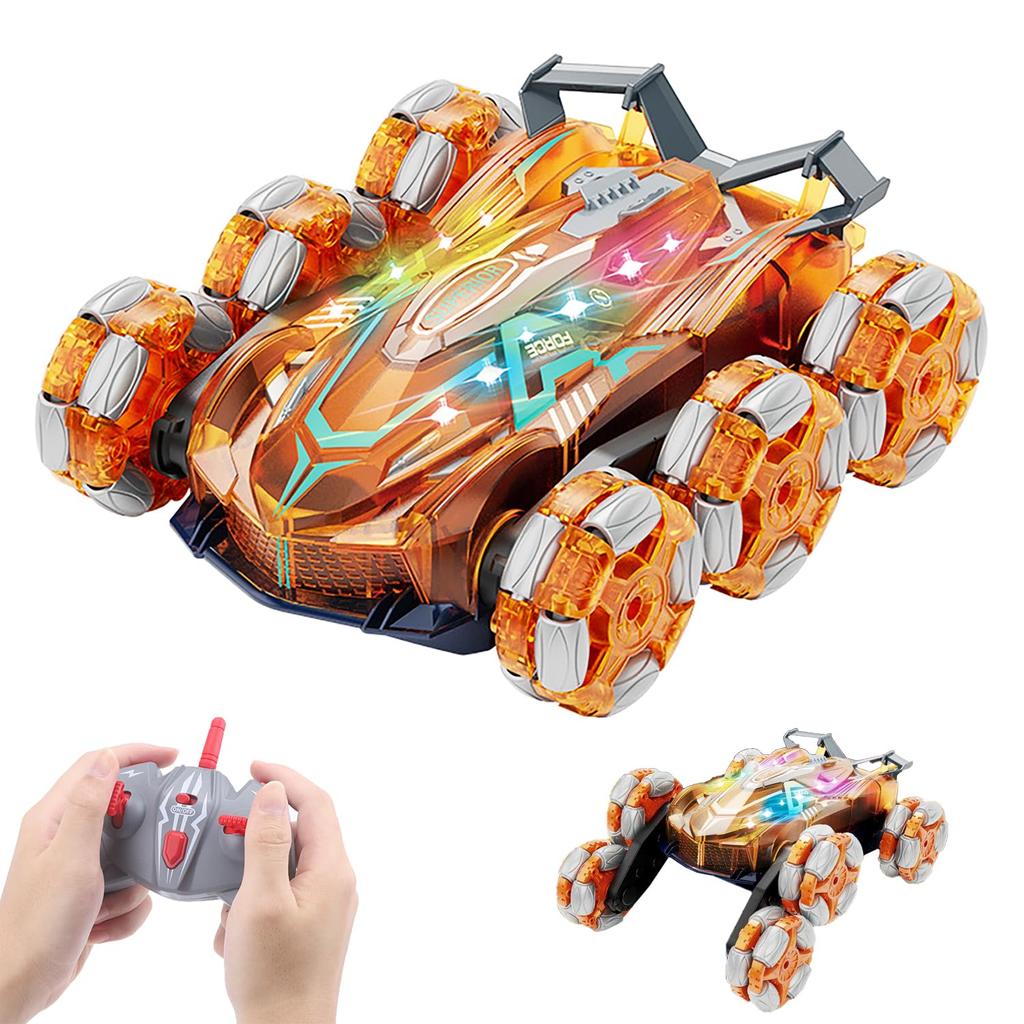 Funk Doggie 6-Wheel RC Stunt Car (360° Spin, LED & Sound, Mist Spray, 2.4GHz Remote, USB Rechargeable)