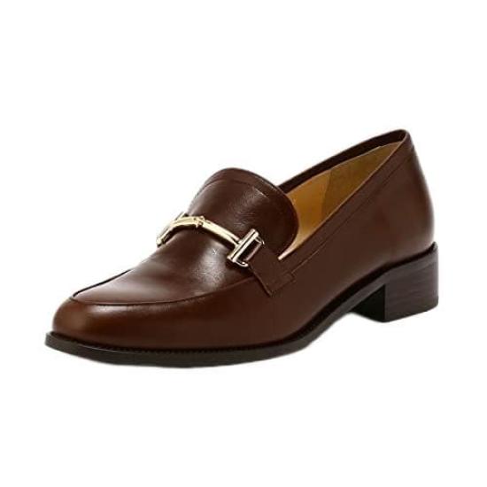 Carino CALF12008 Dark Brown Flat Size Cm Women's Loafers, 23.0
