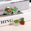 Creative Simulation Cactus  Plant Decor Transparent Fleshy Car Computer Decoration Ornaments Decorative Crafts Home Accessories