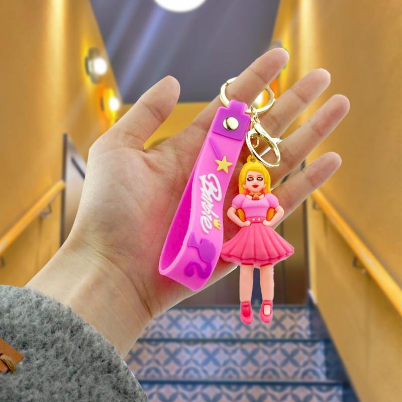 Bezaubernder Barbie Prinzessin Gummi Schlüsselanhänger Niedliche Trendige Puppe Schlüsselanhänger