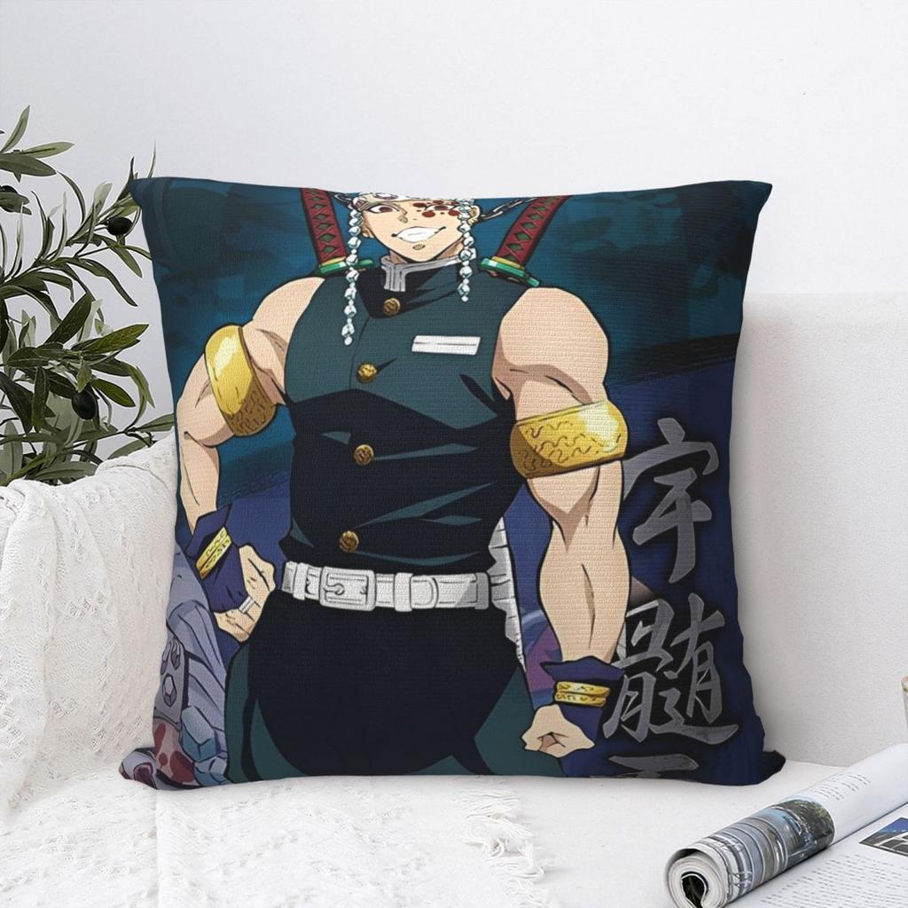 Anime Demon Slayer Tengen Uzui Pillowcase Printing Fabric Cushion Cover Decorations Throw Pillow Case Cover Car Square Xcm