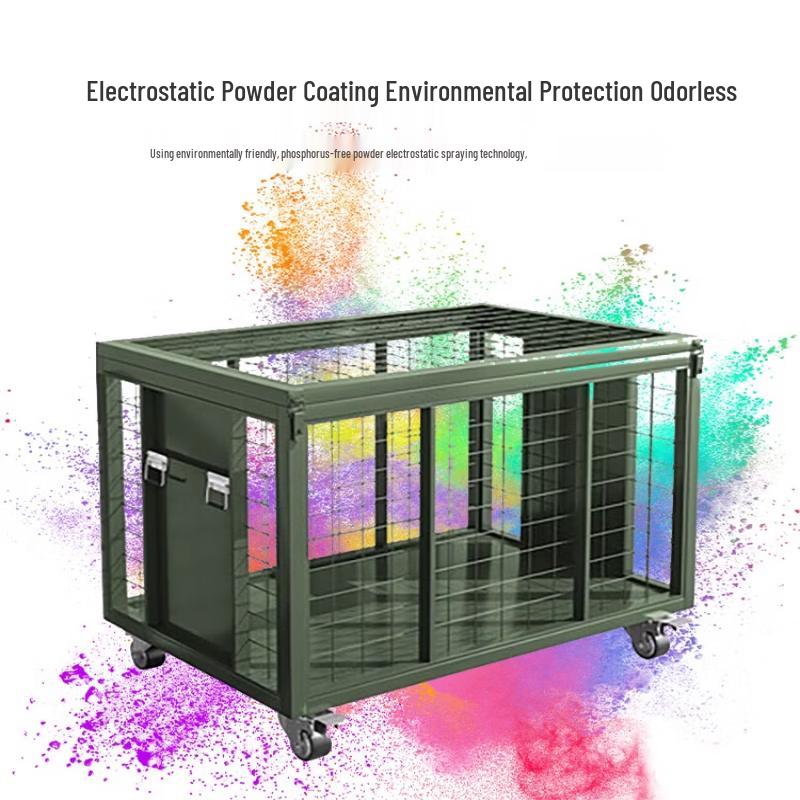 Heavy-Duty Mobile Mesh Storage Cage