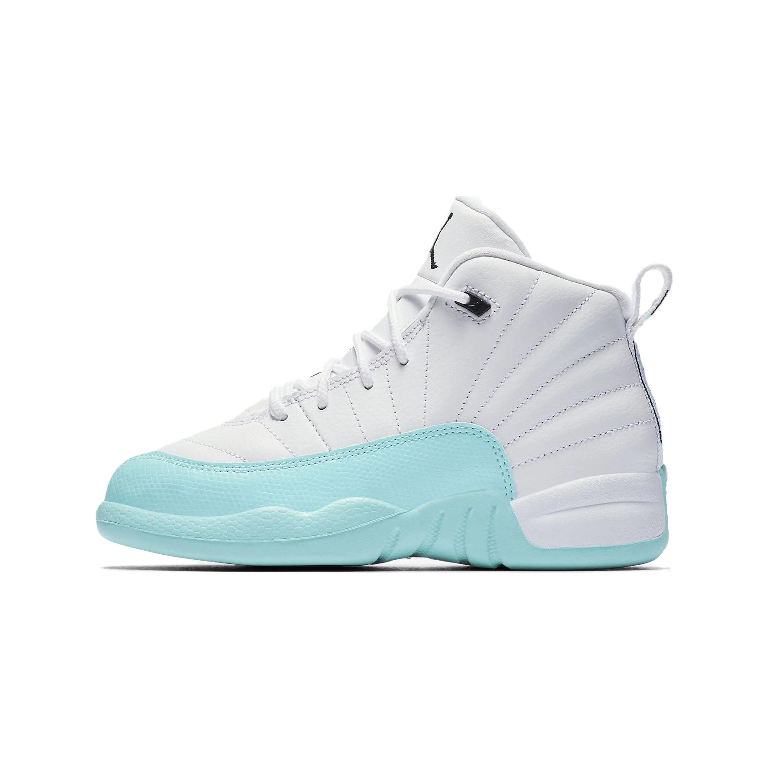 

Кроссовки Air Jordan 12 PS Light Aqua Kids Синие белые Light-Aqua-черные 510816-100
