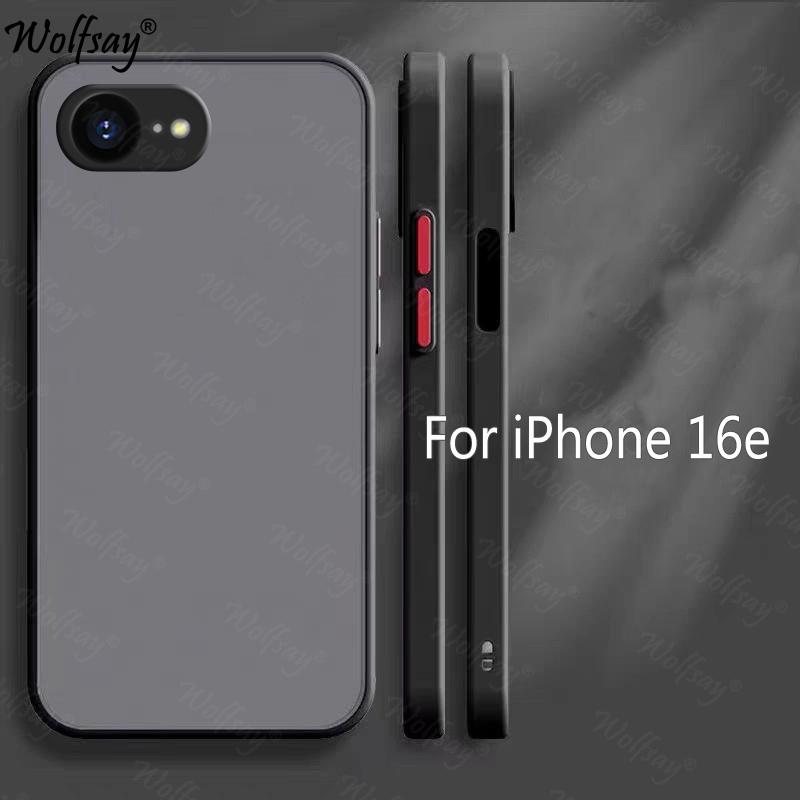 

Роскошный полупрозрачный чехол для iPhone 16e Чехол Силиконовый противоударный Полная задняя крышка для iPhone 16e Чехол для iPhone 16e 16 e 6,1 дюйма For iPhone 16e чёрный