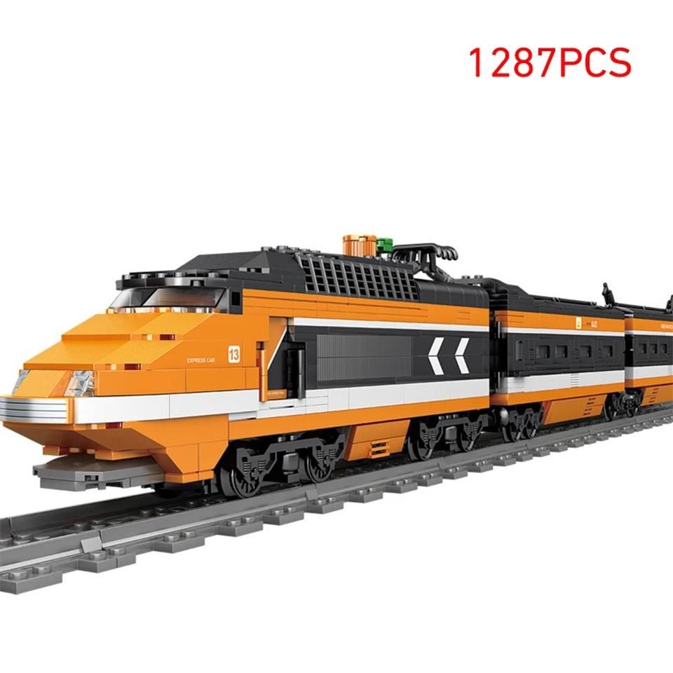 Technical City Power Train High-Tech Railway Track Building Blocks Subway Vehicle Assemble Bricks Toys Christmas Gifts for Childrens Kids Adult